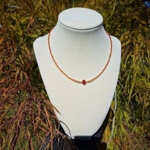 Carnelian, Czech Gass Necklace ~ Artisan Jewelry